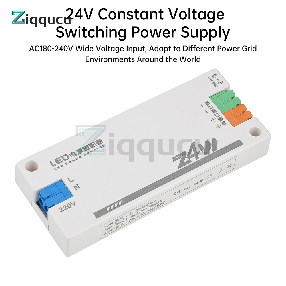 

24V LED Driver Power Supply Constant Voltage Switching Power Supply Smart Cabinet Light Strip Lighting 24W 36W 60W 100W
