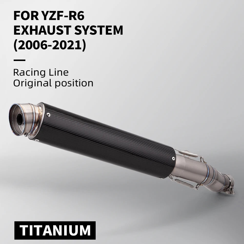 

Titanium Alloy Motorcycle Exhaust for Yamaha YZF-R6 R6 2006-2021 Middle Pipe Connection Silencer 60MM