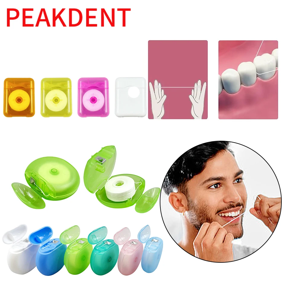 30/50pcs Dental Floss Pick Spool Flat Wire Dental Flosser Teeth Cleaning Wax Mint Flavored Toothpick Teeth Flosser For Oral Care