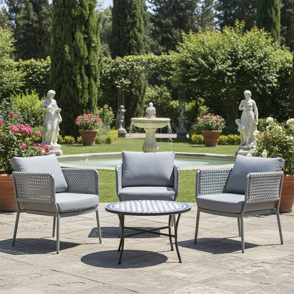 S*-Outdoor Rattan Furniture Patio Sofa Set Aluminum Frame Waterproof All Weather Garden Balcony Leisure