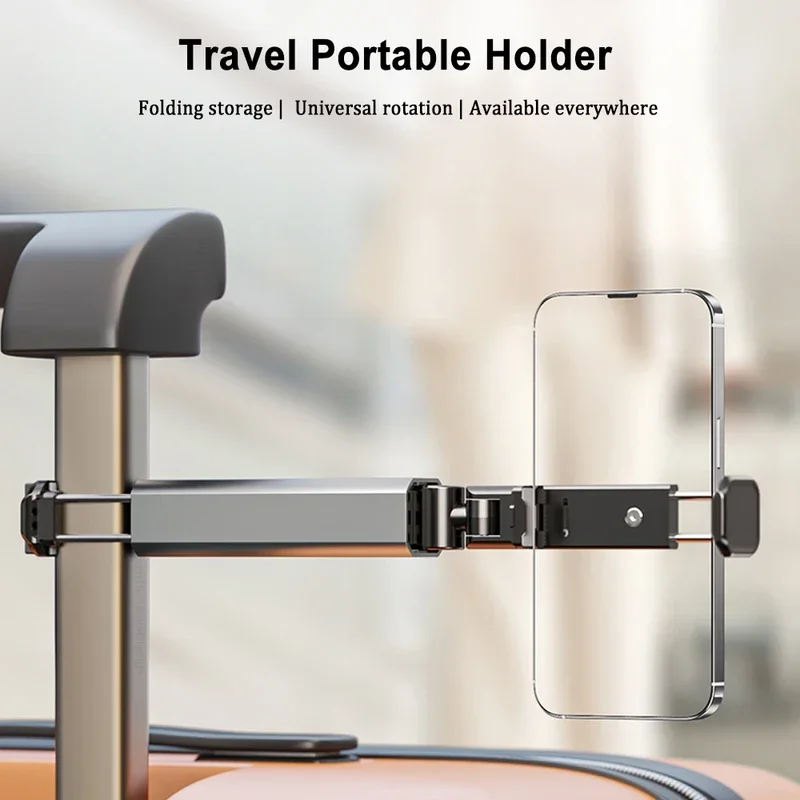 Supporto per telefono Supporto portatile per aereo da viaggio per telefono cellulare pieghevole regolabile 360 °     Supporto girevole per sedile del treno con selfie
