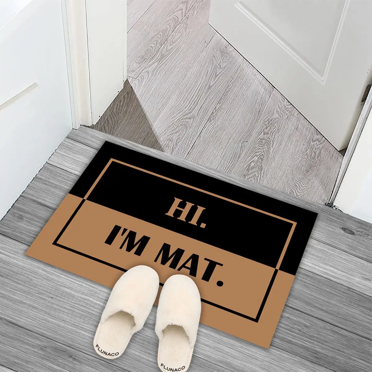 

Welcome Funny Door Mat - Hi I'm Mat Doormat Entryway Rugs Welcome Rug Front Floor Mat 23.6" x 15.7"