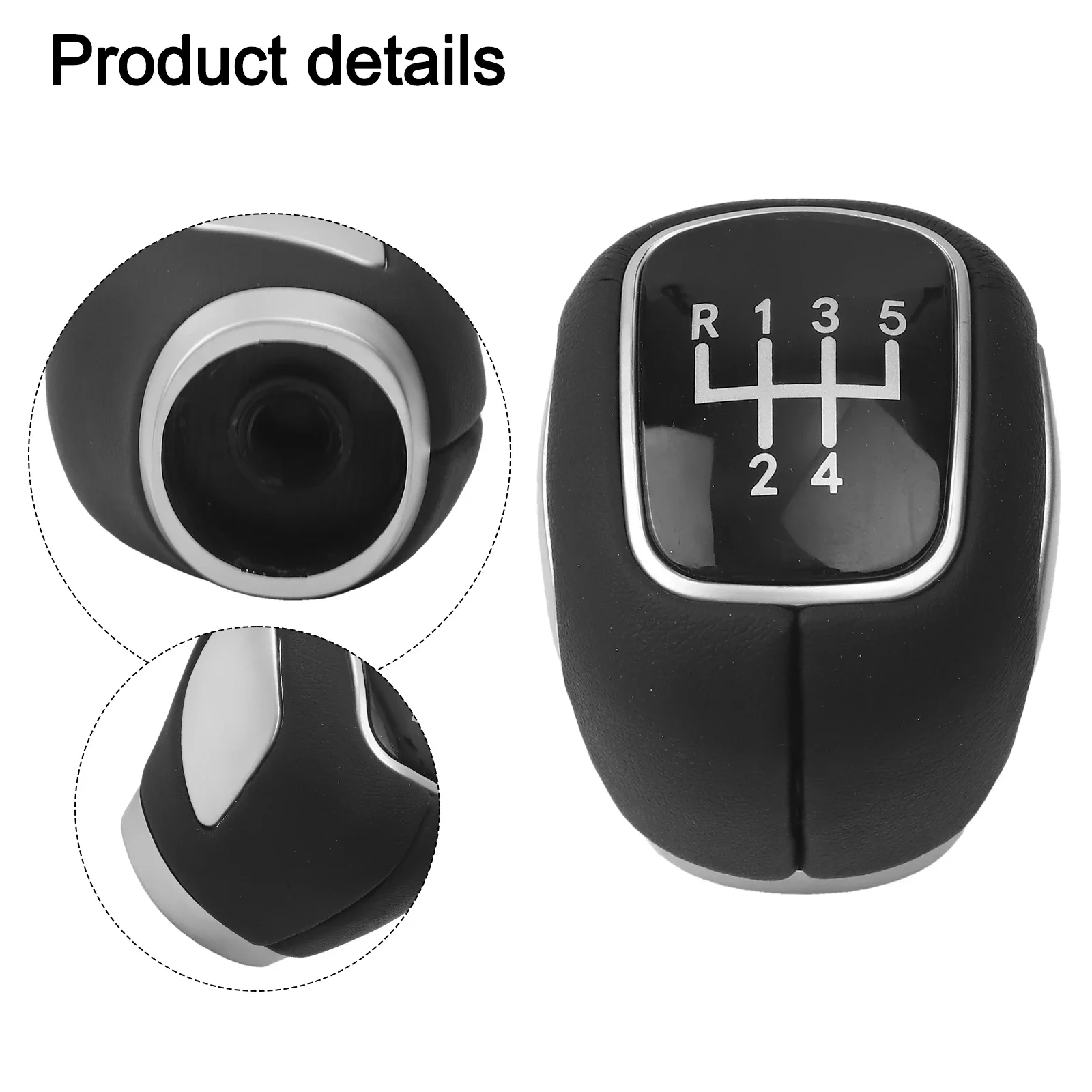 Black Shift Knob ABS Plastic And Leather Easy Installation Process Ergonomic Design For Comfort Sleek Black Aesthetic
