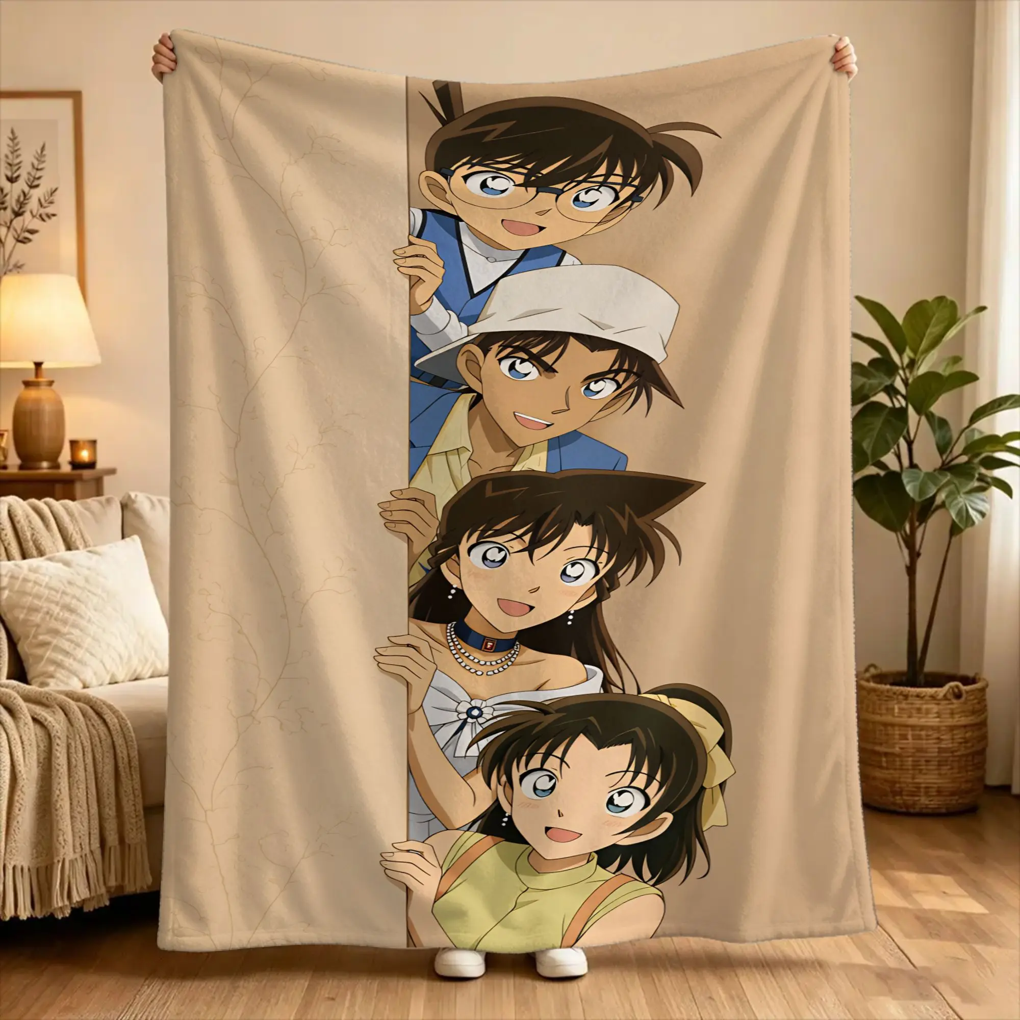 D-Detective C-Conan Super Soft Blanket  Airplane Travel Plush Throw Blanket Funny Couch Chair Flannel Bedspread Sofa Bed Cover