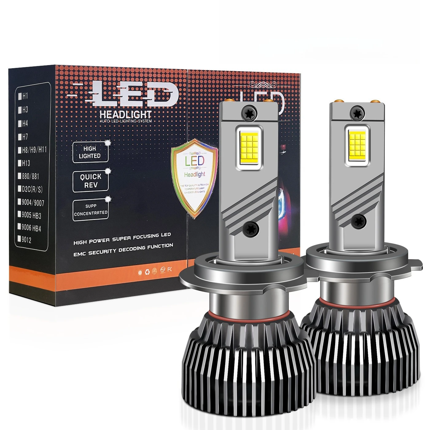 

130W Dual Copper Tube LED Headlight Bulbs H4 H7 H1 H11 9005 High Power 12V 24V Super Bright Focus Beam Car Headlamp Replacement