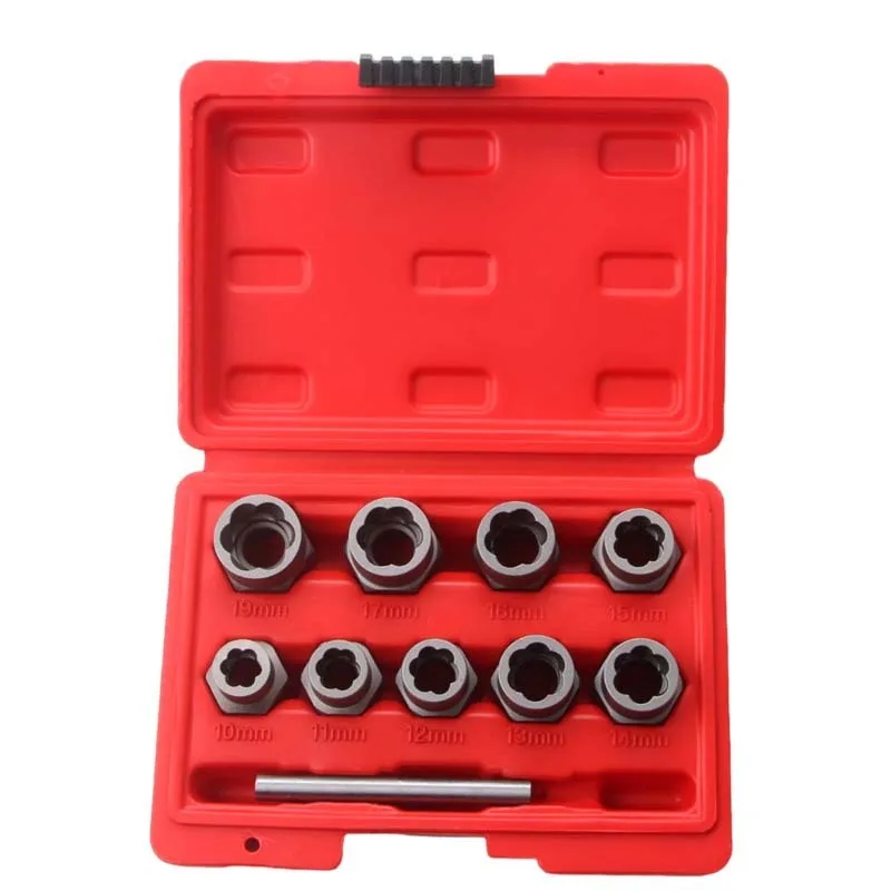 10PCS Nut Puller Set 1/2 Square Hole Gas Cannon Electric Wrench Sliding Nut Disassembly Tool Kit for Maintenance Repair