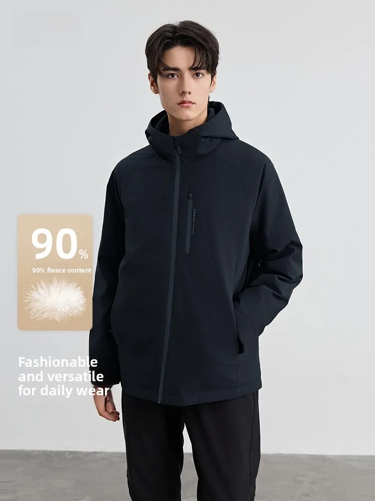 

Snow Flng 2026 Spring New Men's down Jaet Casual Faion Commute Lightweight Versatile Busin Sle ort Quilted Coat