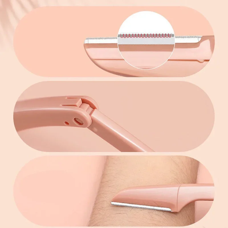 3 uds recortador de cejas depiladoras faciales para mujeres cuchillo de bolsillo perfilador de cejas removedor de vello para damas cara afeitadora moldeadora de cejas