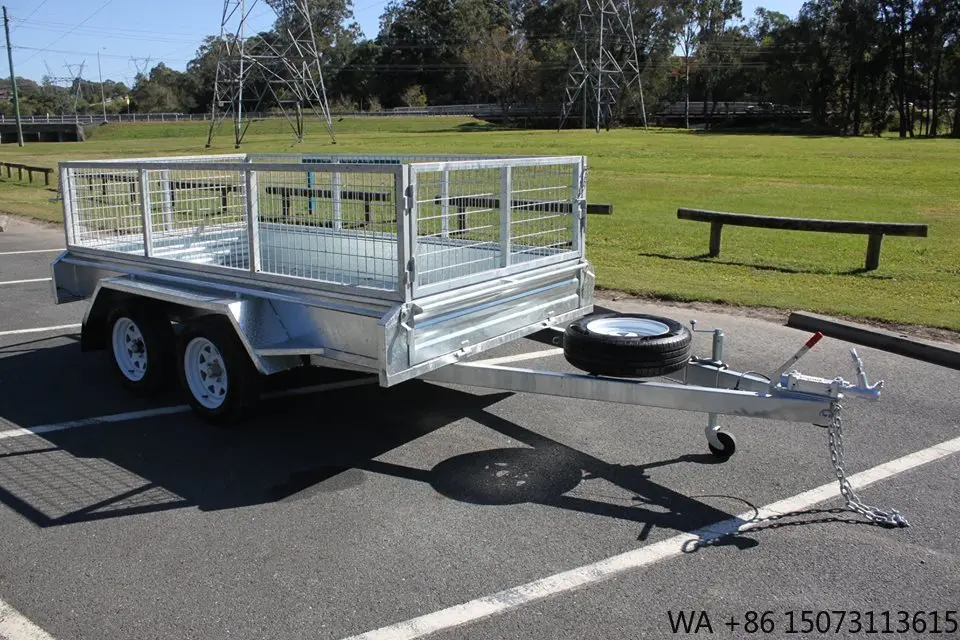 8x5-12x6 3000kg Hot Dipped Galvanized Fully Welded Heavy Duty Tandem Flatbed Trailer