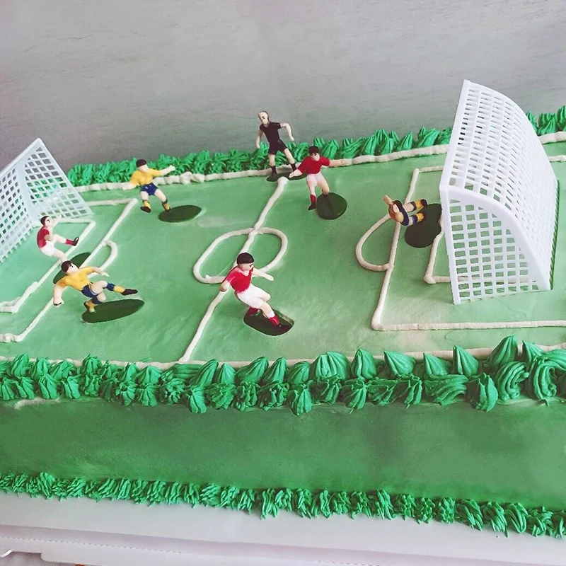 Fußball Geburtstag Kuchen Topper Fußballplatz Spieler Puppe Cupcake Topper Für Kinder Geburtstag Sport Party Kuchen Dekor DIY Backen Werkzeug – Detail 3