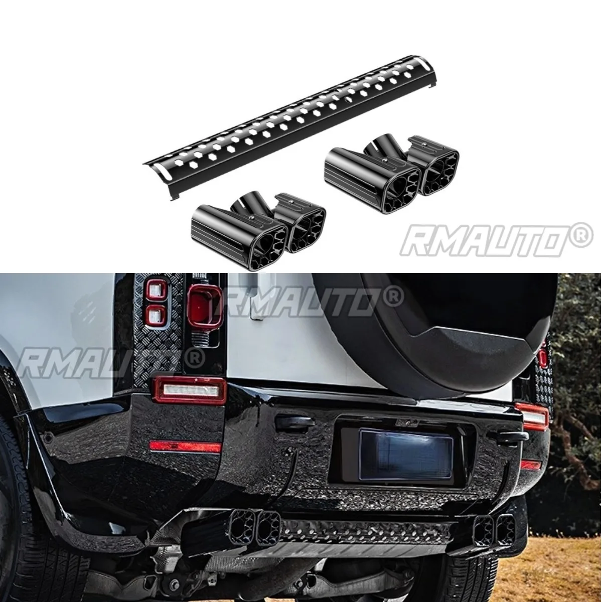 

Car Rear Tail Light Cover Lamp Shell Tail Throat Bracket Chin Body Kit For Land Rover Defender 2020-2024 Car Accessories