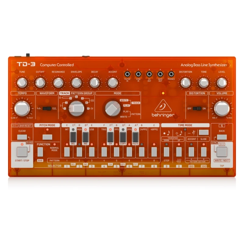 Td-3 Serie Analog Bass Line Synthesizer With Vco, Vcf, 16-step Sequencer, Distortion Effects And 16-voice Poly Chain