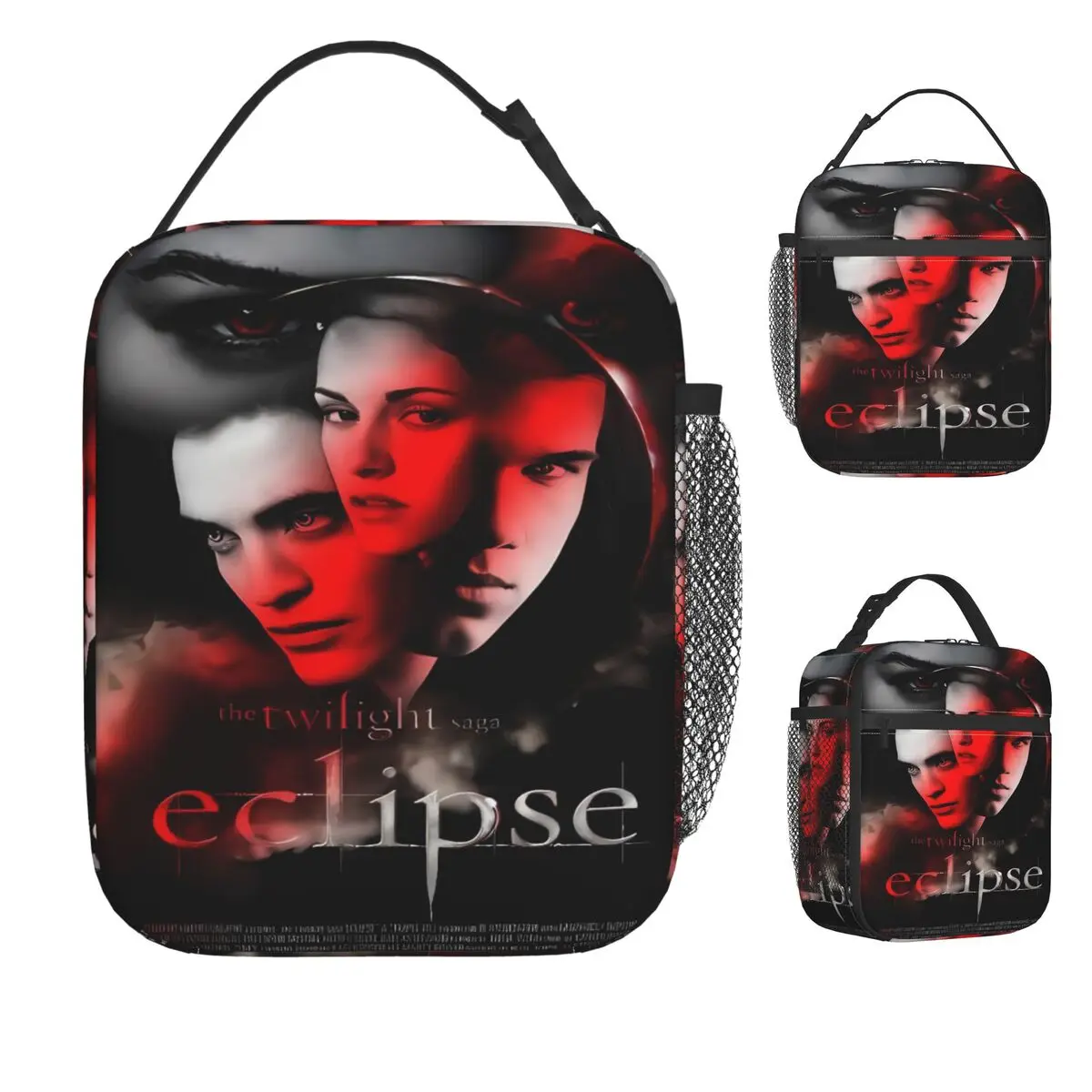 

3D The Twilight Saga Edward Bella 7 Lunch Bag For Adult Lunch Box Vintage Beach Cooler Bag Portable Oxford Thermal Tote Handbags