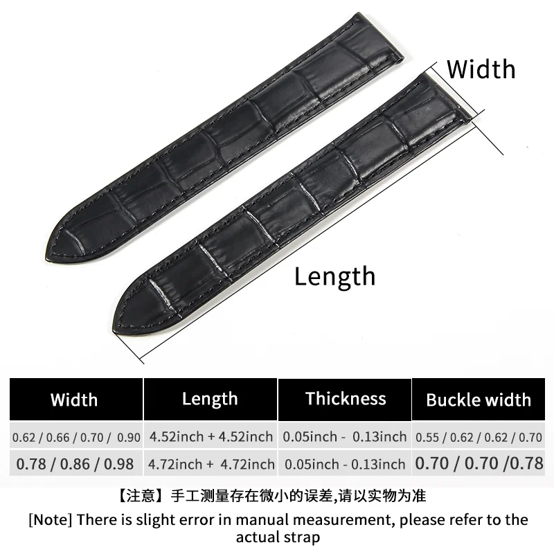 Pulseira à prova d'água e suor, acessórios de relógio de couro genuíno masculino e feminino, fivela dobrável para cartier tank londres