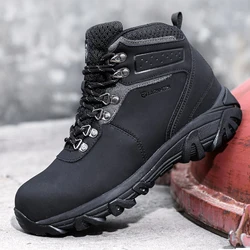 LARNMERN Men's Steel Toed Boots, Puncture Resistant Safety Shoes, Anti Slip Work Shoes, Comfortable, Wear-resistant, Shock-absor