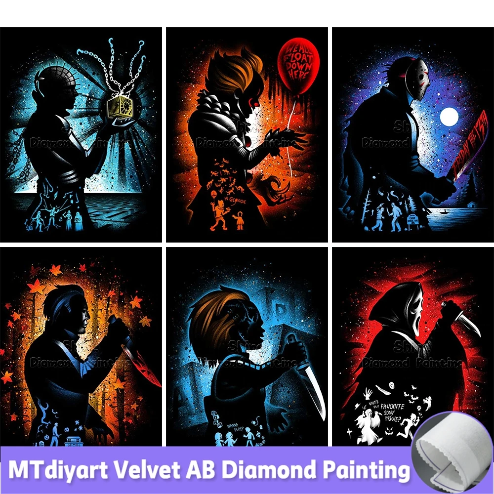 Diamond Painting Horror Movie Protagonists Collection Cartoon Killer Full Drill 5D DIY Embroidery Cross Stitch Mosaic Home Decor