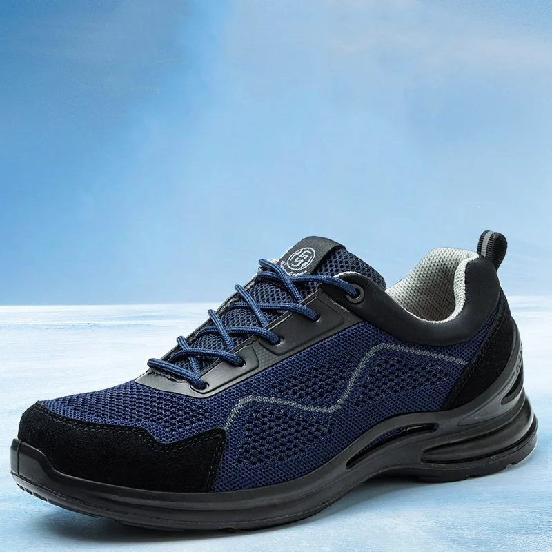 

men's casual steel toe covers working shoes air mesh summer safety boots worker 10 KV insulated sneakers security footwear safe