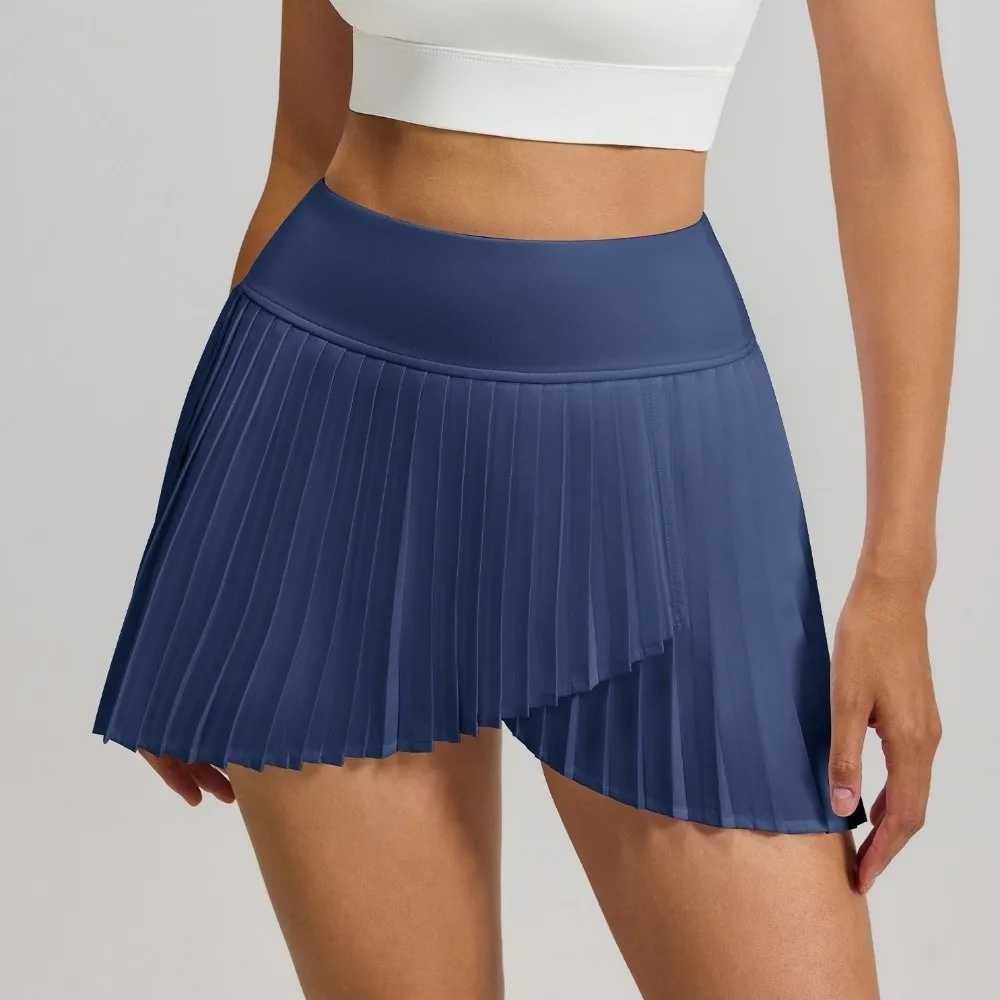 Double Layer Tennis Pleated Skirt Pleated Style with Pocket High Waist Yoga Skirt With Inner Lining Fitness Skirt Summer Season