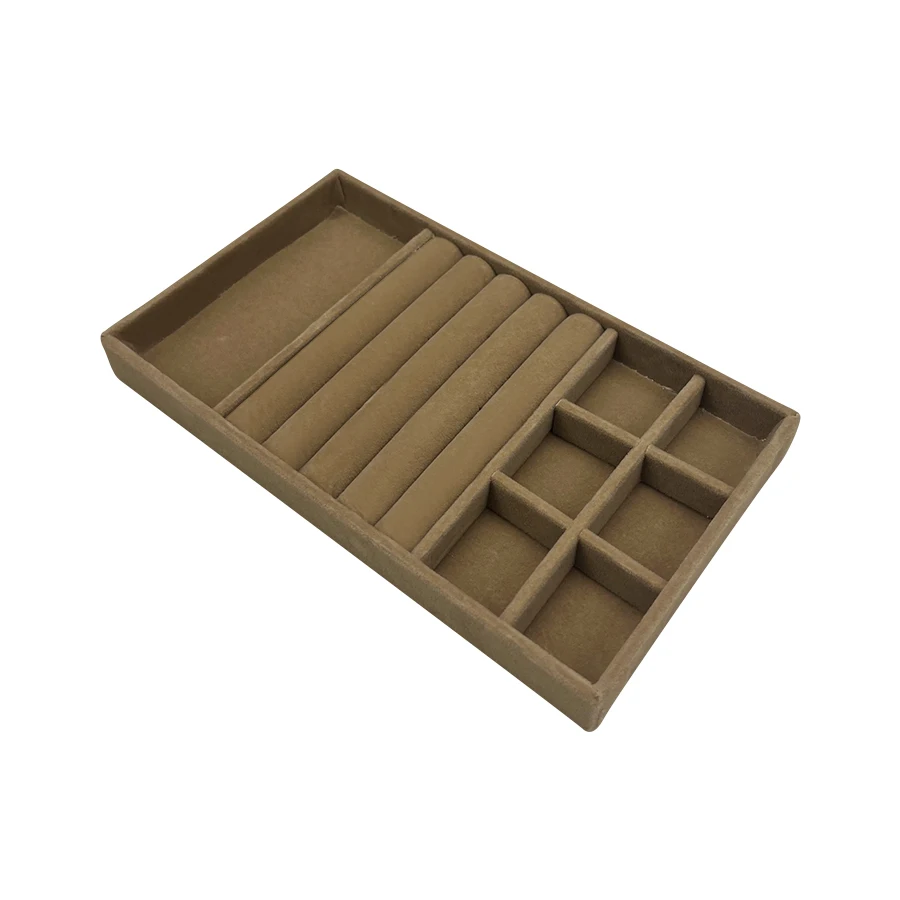 Flocking Jewelry Box, Brown Color, Elegant Storage