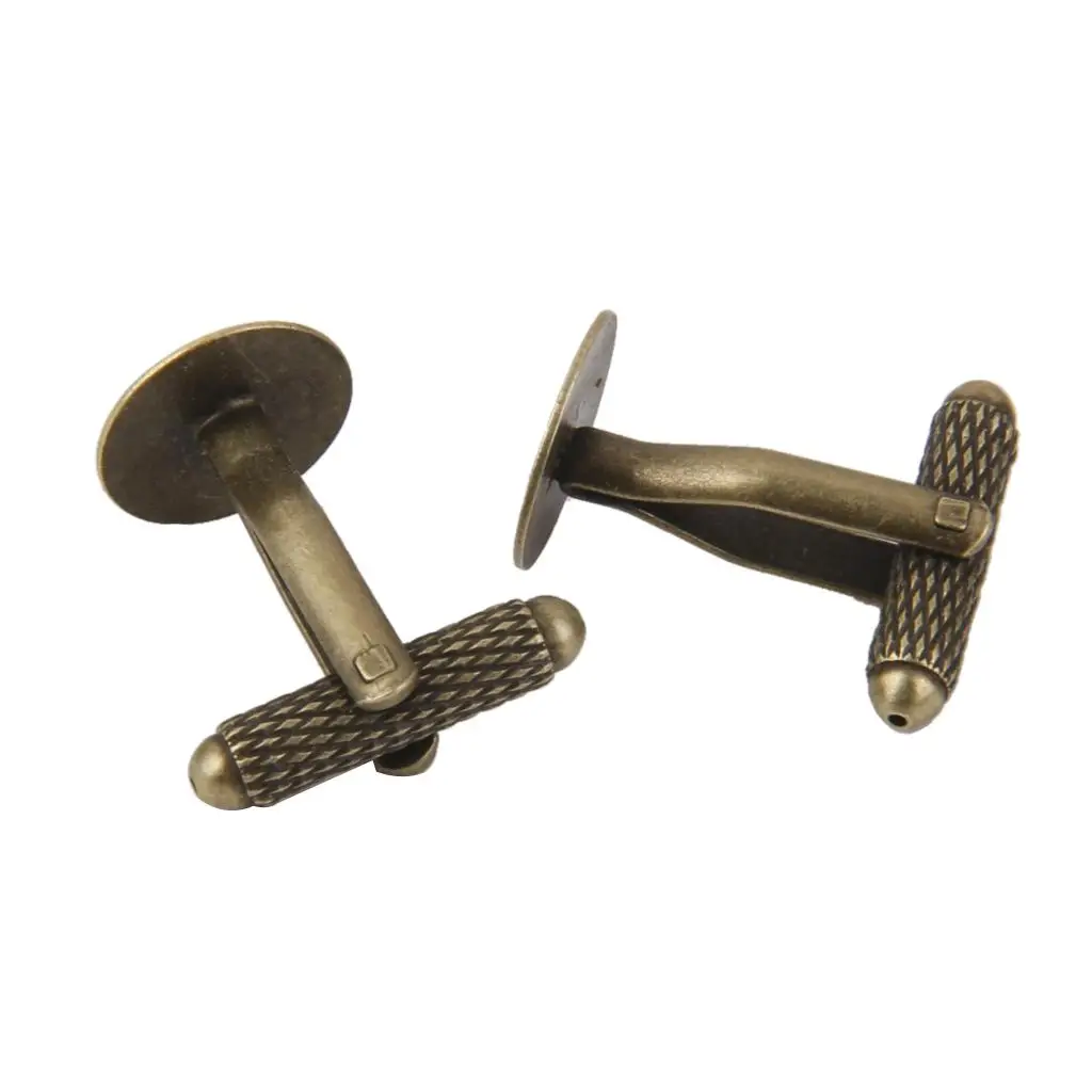 20 piezas de gemelos en blanco, almohadilla de base plana redonda, hallazgos de 12 mm, bronce