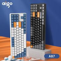 Aigo A87 Gaming Mechanical Keyboard 2.4G Wireless USB Type-c Wired Blue Switch 89 Key Hot Swap Rechargeable Gamer Keyboard