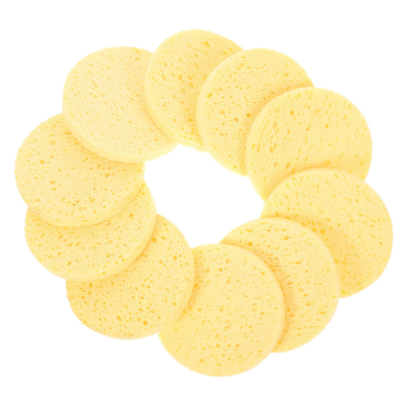 Esponjas de limpeza facial naturais, 10 peças, removedor de maquiagem facial, esponjas macias e amigáveis à pele para uso diário, viagens