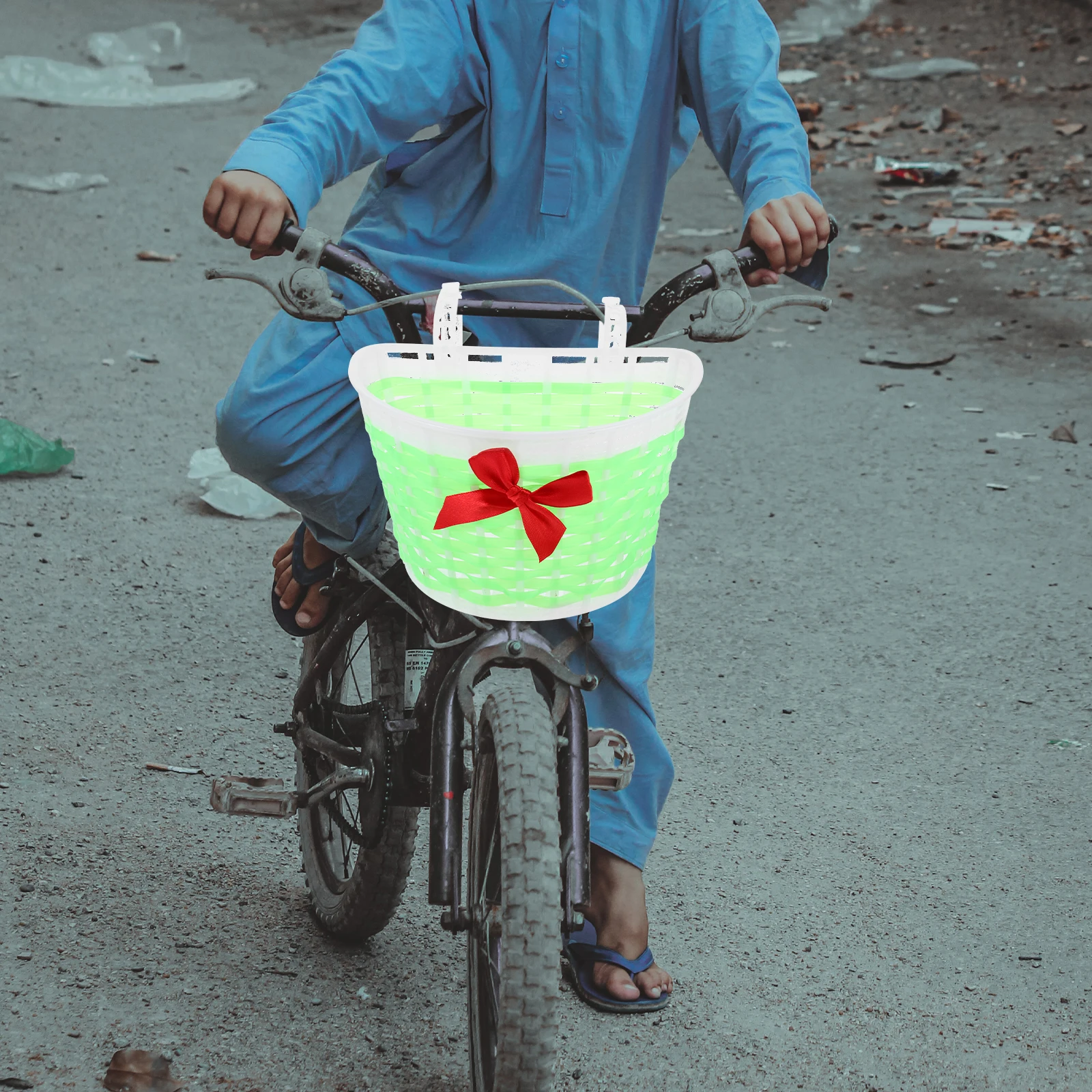 

Scooter Basket Wicker Baskets Children Bike Storage Eco Friendly Braiding Design Small Accessories Bike