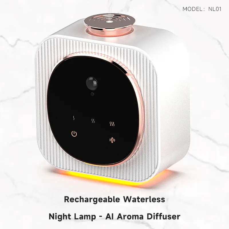 Portable AI scent diffuser machine waterless rechargeable Mini nebulizer diffuser battery operated diffuser with Night Light