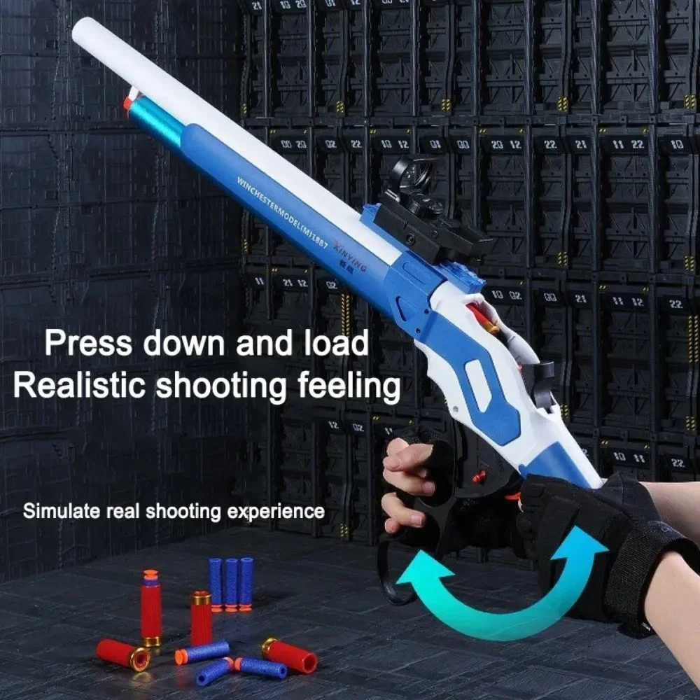 M1887 소프트 총알 껍질 배출 장난감 총 수동 발사기 모델 어린이 및 성인용 크리스마스 생일 선물