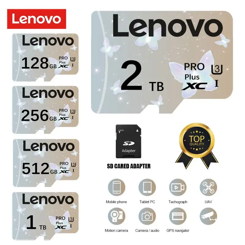 Lenovo 2TB Micro TF SD Card 128GB High Speed Memory Card 256GB V60 Mini SD Cards 512GB UHS-1 TF Flash Card For Nintendo Switch