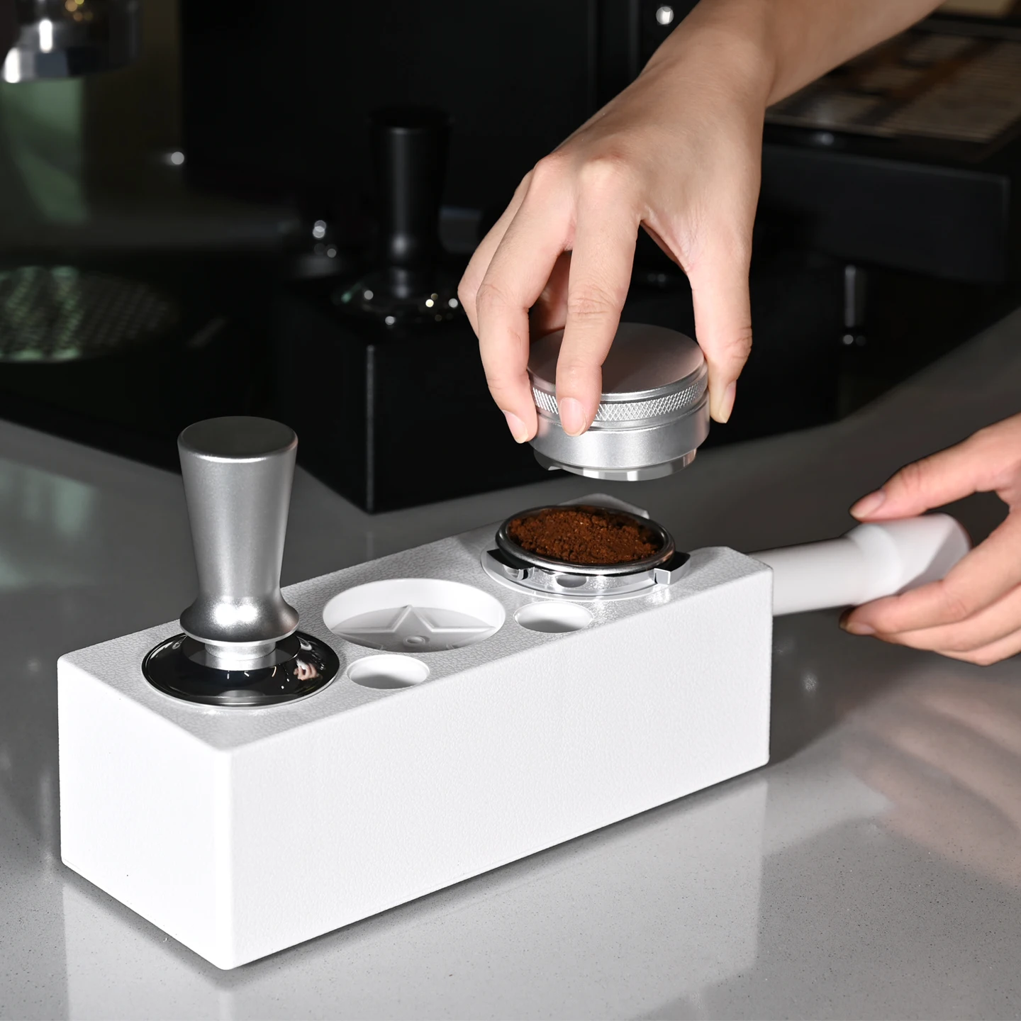 Coffee Tamping Station Stand For 51MM 53MM 58MM Portafilter Holder Set ABS Support Base Rack Espresso Accessories Barista Tools