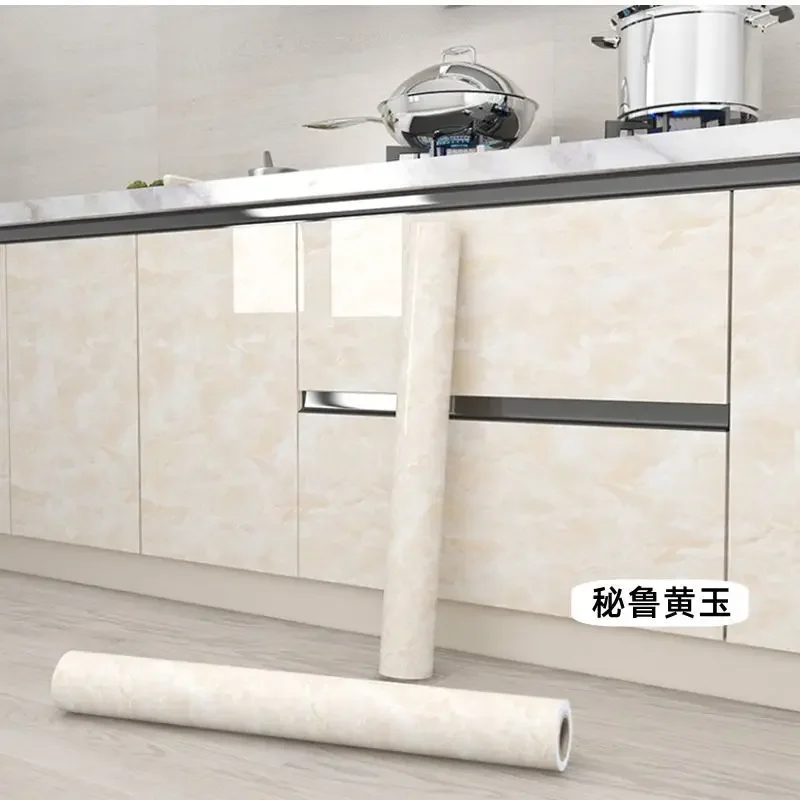 Kitchen Cabinets Furniture Renovation Stickers Oil Proof Mould-Proof Waterproof Self-adhesive Wallpaper Kitchen Decoration