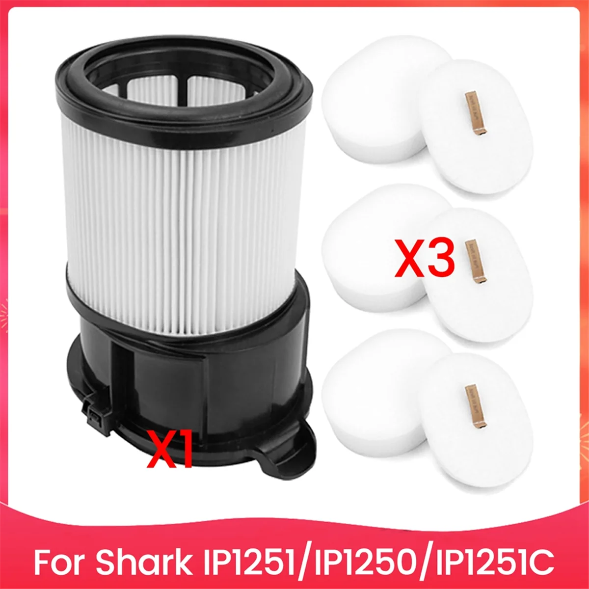 Juego de filtros y filtros de algodón para Shark IP1251 IP1250 IP1251C, accesorios para aspiradoras, piezas de repuesto, 4 Uds.