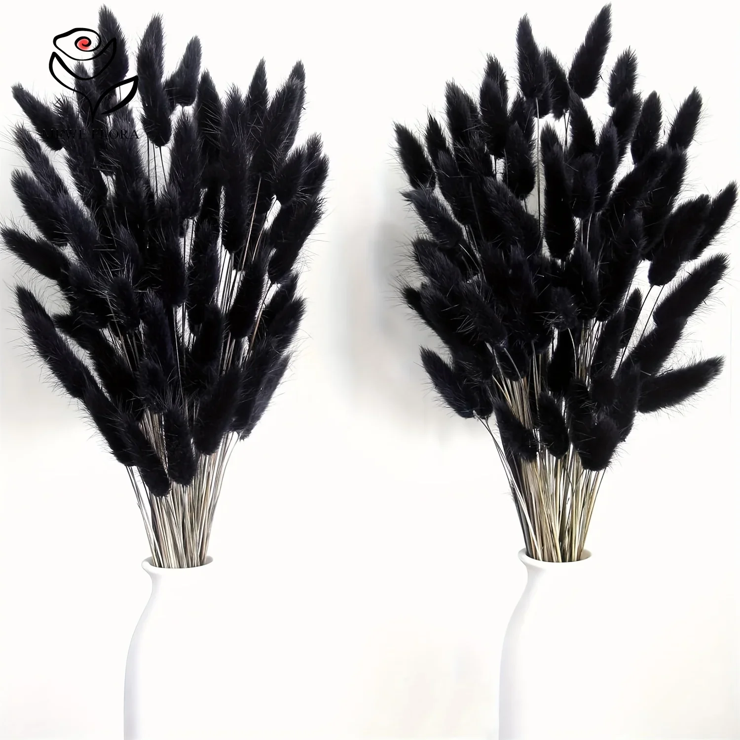 120pcs Natural Dried Flowers Bunny Rabbit Tail Grass Boho Wedding Decoration Artificial Flowers Black Pampas Home Vase Decor