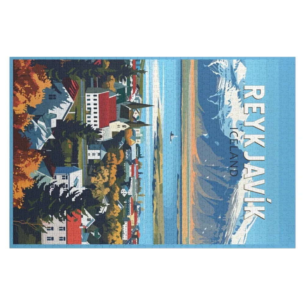 

Reykjavík Iceland Travel Art Vintage Jigsaw Puzzle Jigsaw Pieces Adults Christmas Gifts Custom Jigsaw Wooden Boxes Puzzle