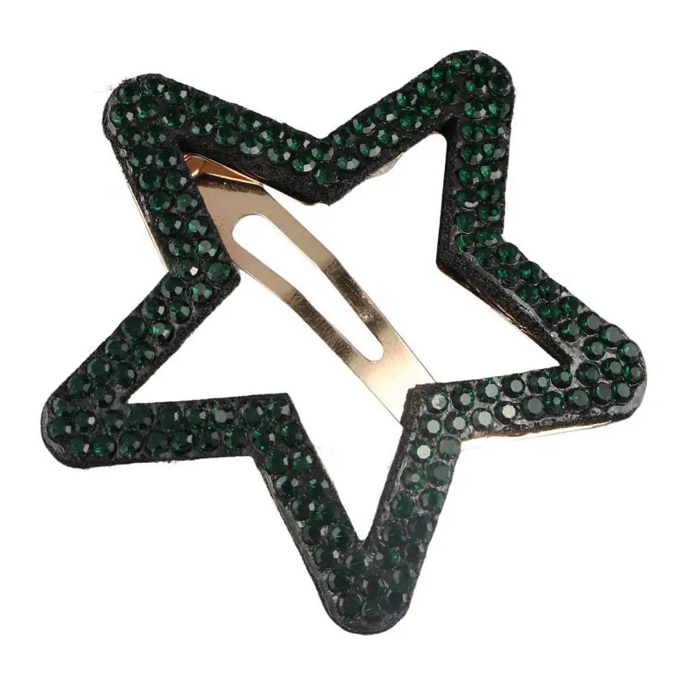 

Fashion Geometric Rhinestone Star BB Clip\ Metal Pentagram Star Side Clip Barrettes Side Clip Hollow Hair Clip Photograph