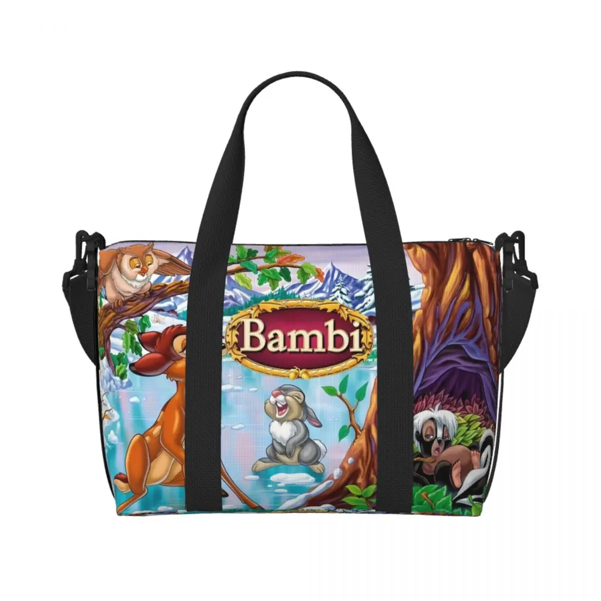 

Custom Bambi Logo Tote Bag for Women Large Capacity Gym Beach Travel Bags
