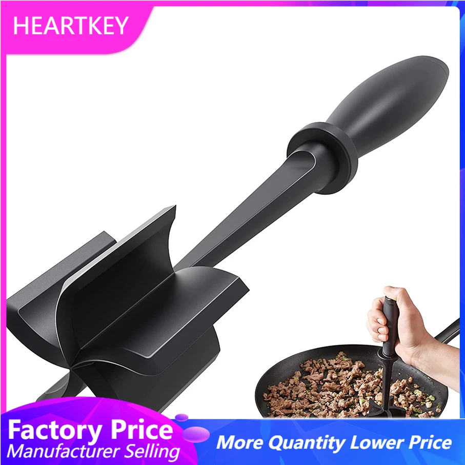 

Meat Masher Chopper Wholesale Kitchen Gadget Ground Beef Hamburger Heat Resistant Cookware Food Potato Masher