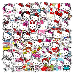 10/30/50pcs Kawaii Hello Kitty Stickers Kids DIY Toy Cute Sanrio Cartoon Decals Scrapbook Skateboard Helmet Notebook Guitar Bike