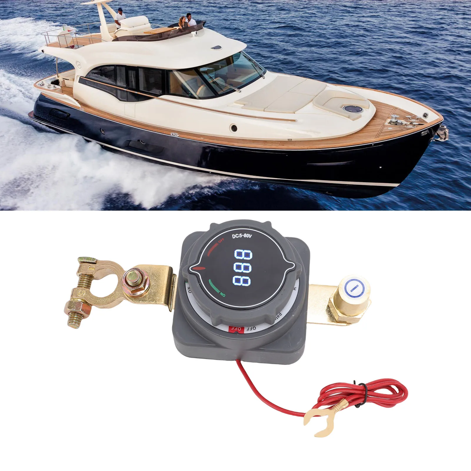 

Battery Disconnect Switch with Voltmeter Battery Power Disconnect Isolator 2 Gear with Voltmeter for Truck Trailer Vehicle