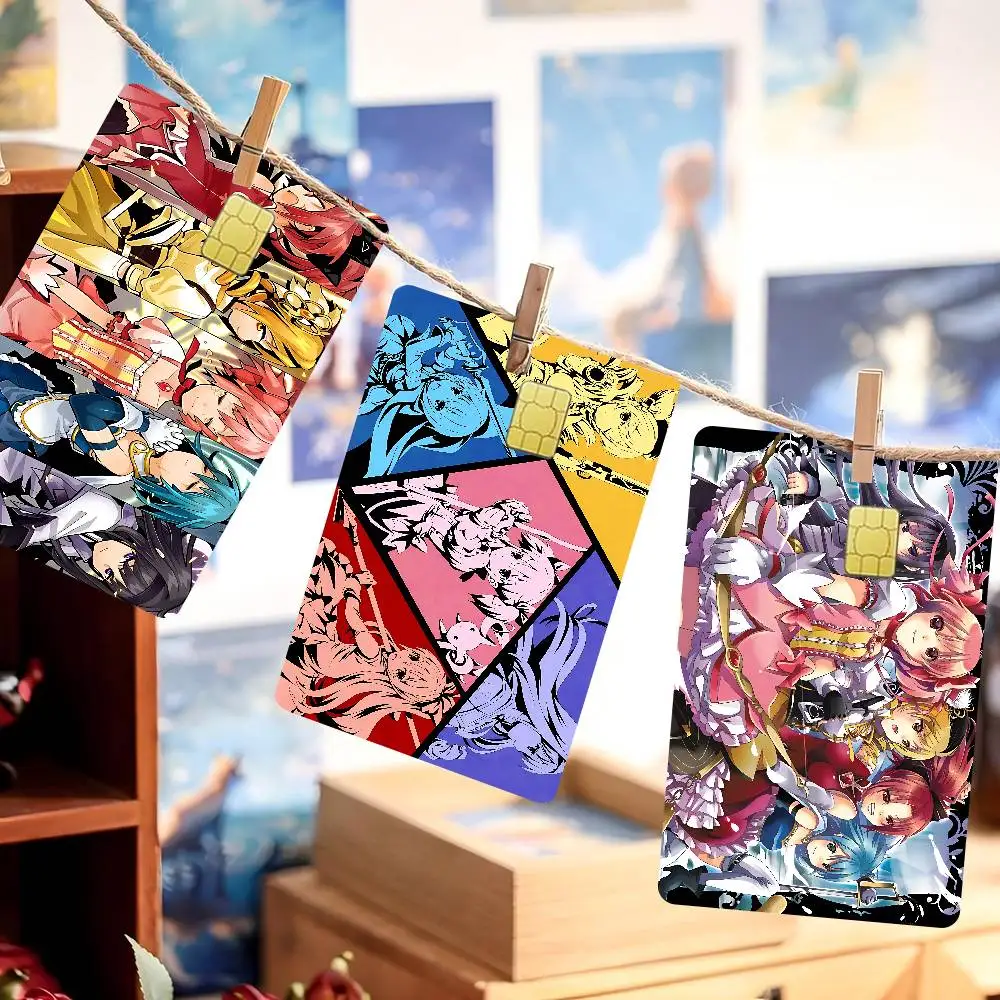 Anime Puella Magi Madoka Magica Anmie Sticker Film Skin Cover for Credit Card Debit Bank Card Front