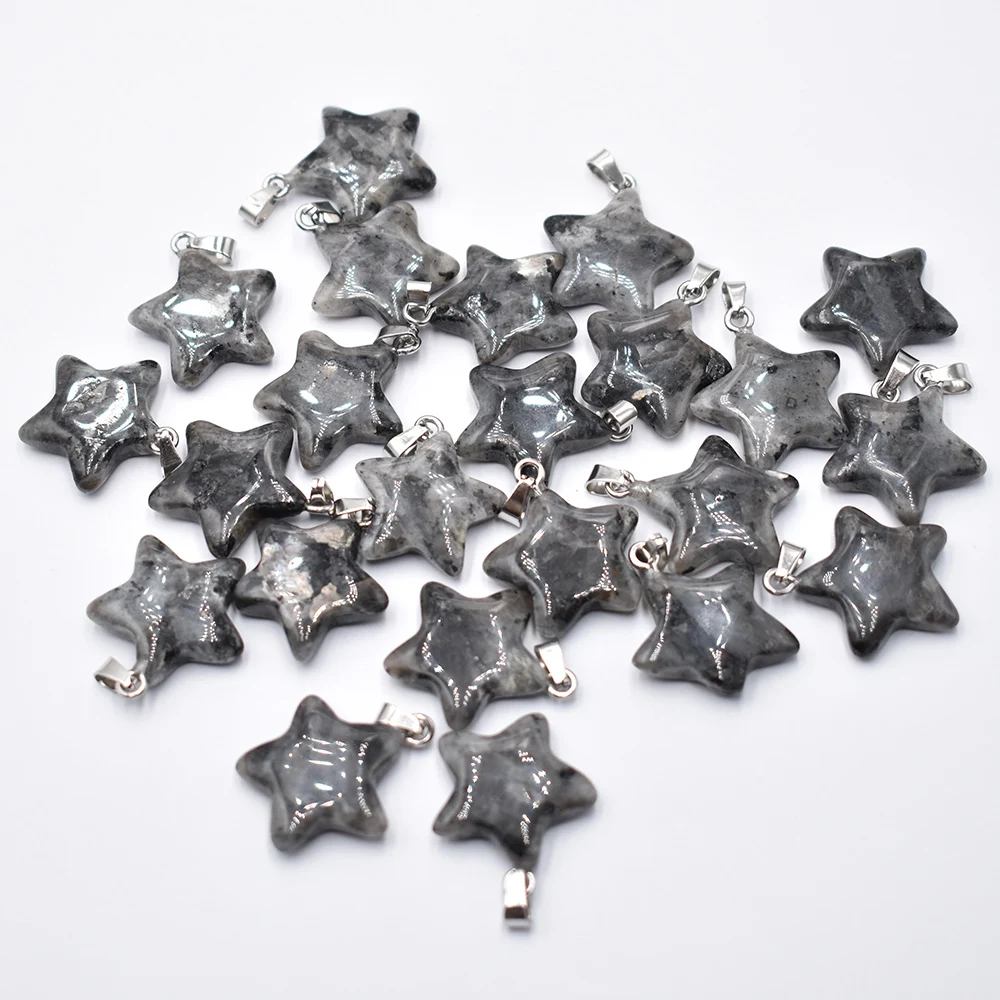 

Fashion Assorted natural stone Black ShimmerStone star charms pendants for DIY jewelry making 50pcs/lot Wholesale free shipping