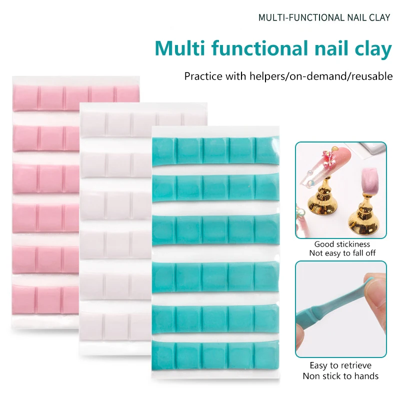 

30/96 шт. многоразовая глиняная шпаклевка для демонстрации ногтей, клейкая глина, профессиональные инструменты для практики дизайна ногтей