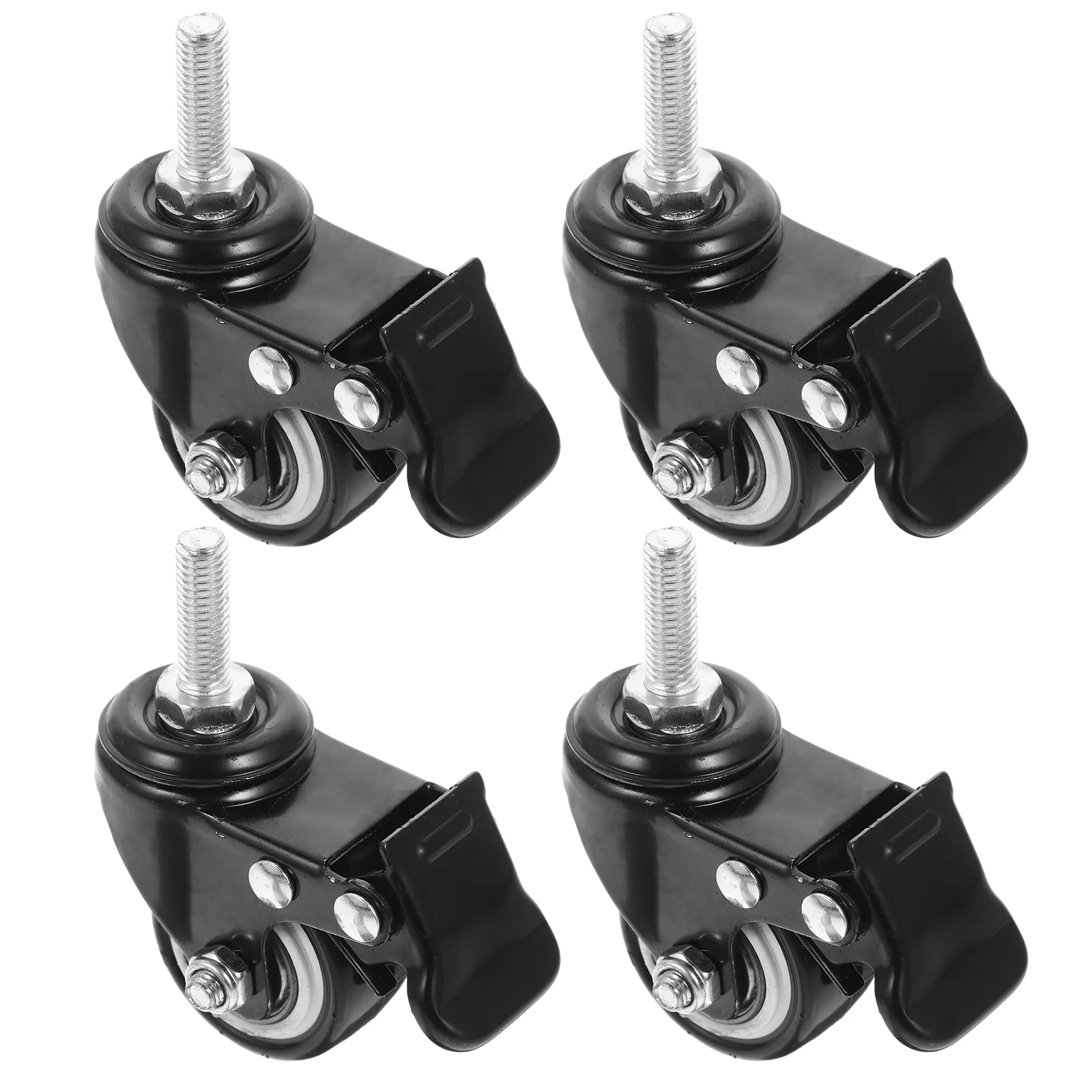 4 Pcs Rolling Wheels Chair Go Carts Chest of Drawers Caster Furniture Casters Polyurethane Stem Office Chairs