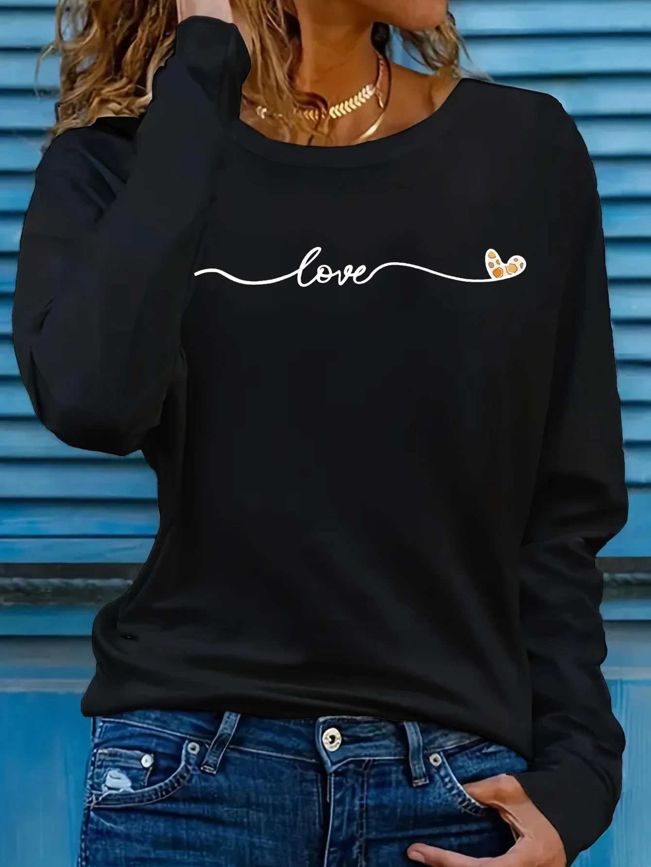 

Funny Letter Printing Madam’s Long Sleeve T-shirt Business Casual Fall Comfortable Pullover Tees Fashion Loose Crew Neck Tops