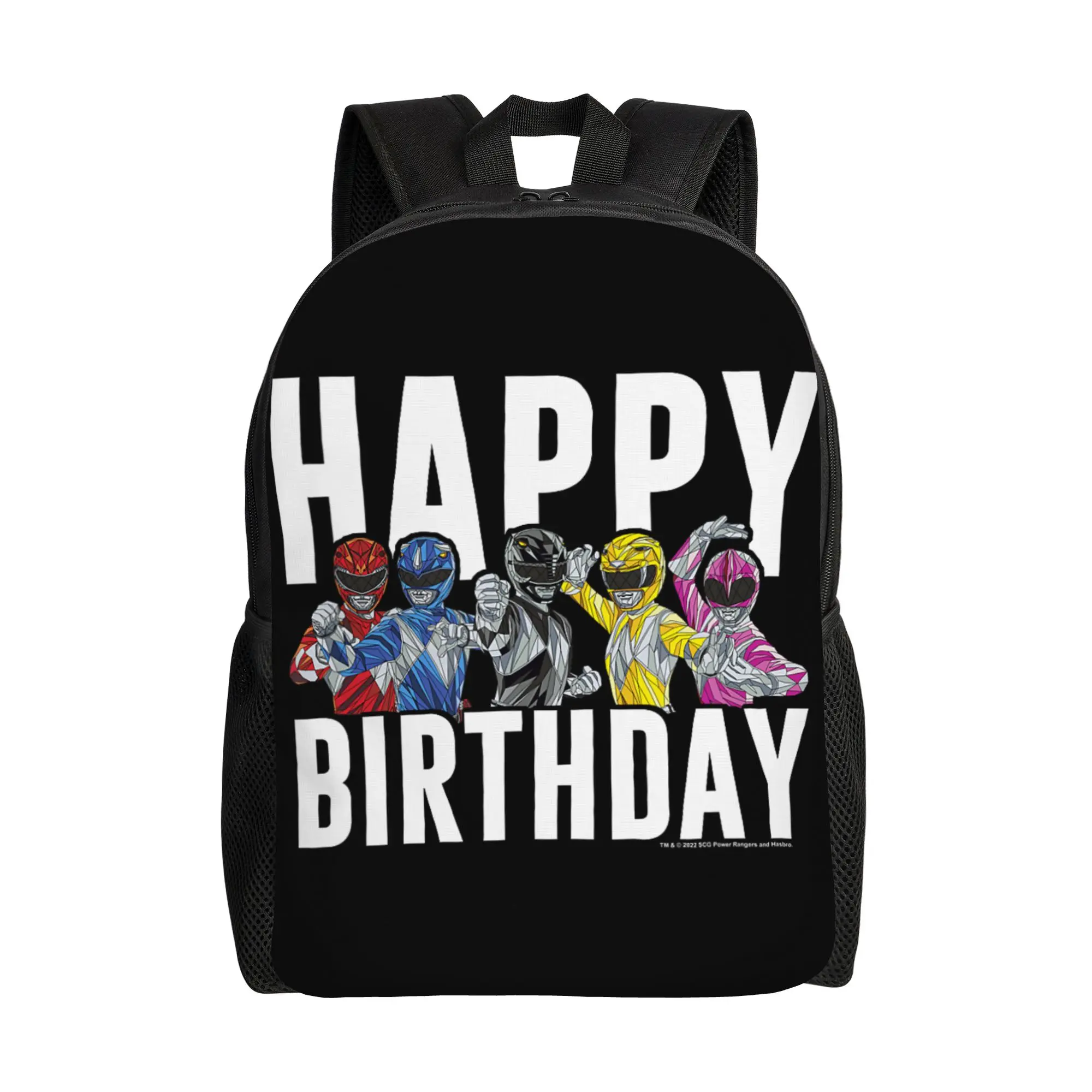 

Bandai backpacks Power Rangers Happy Birthday Vintage Action Group Pose Daypack mochila Journey Retro Washable Rucksack