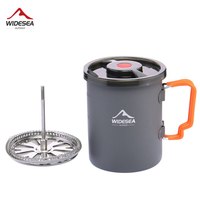 Widesea Camping Coffee Pot with French Press Outdoor Cup Mug Cookware for Hiking Trekking