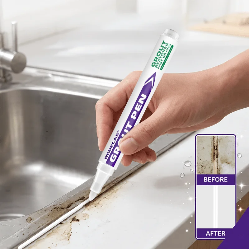 Waterproof Tile Grout Filler Pen, Fast Dry Sealer, Cover Black Yellow Grout Stains, Tile Toilet Sink Baseboard Gap Repair