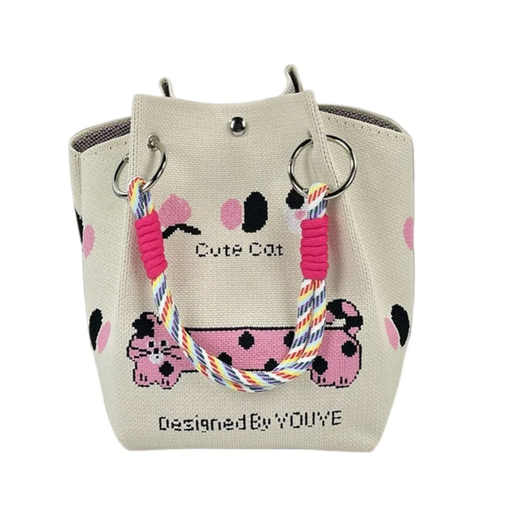 

Новая женская вязаная сумка-ведро с цветочным узором, ручная портативная вязаная сумка на запястье, модная сумка, подарки