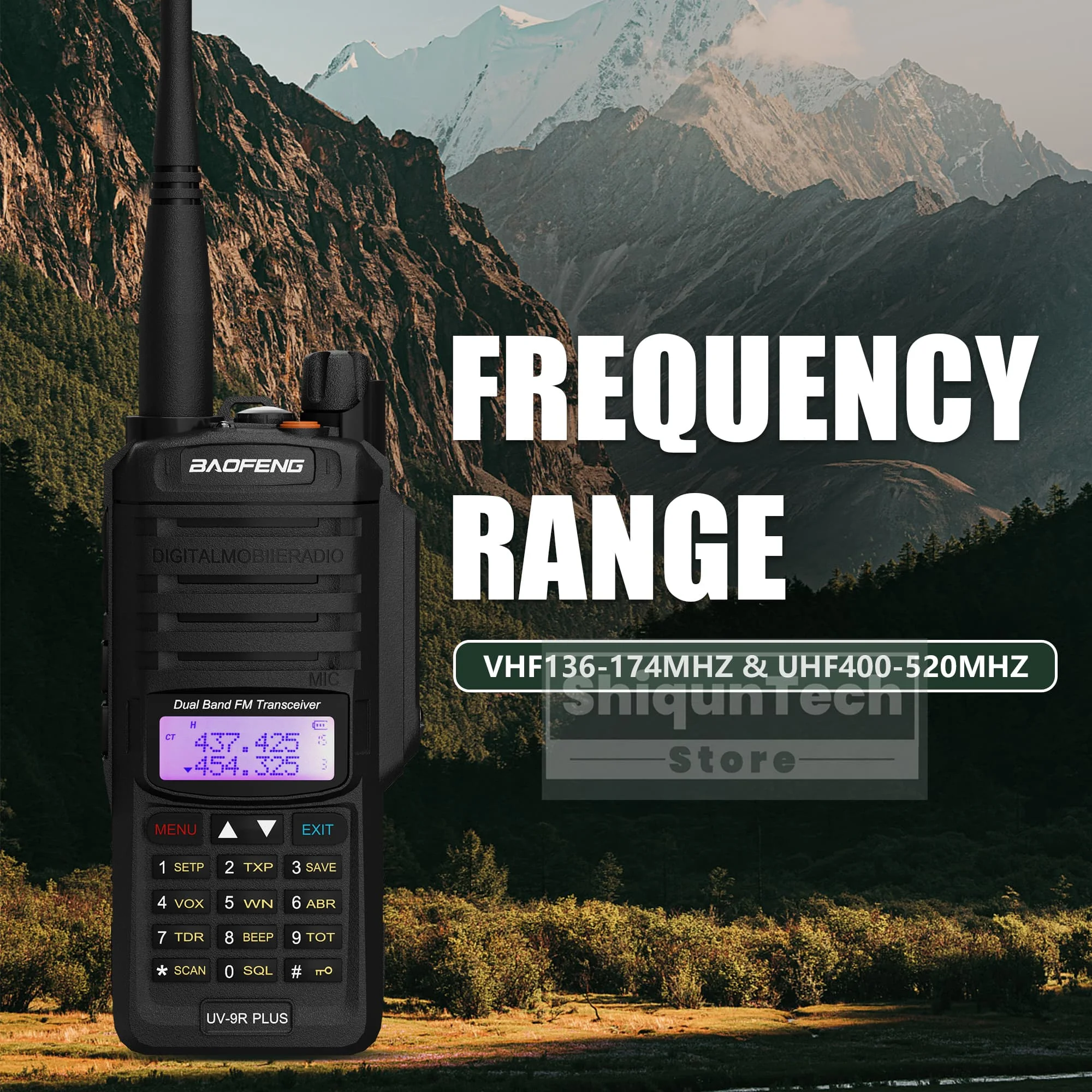 Baofeng UV-9R Plus IP67 Waterproof Walkie Talkie 8W Type-C VHF UHF Long Range UV-9R Plus Portable Ham Two Way Radio For Hunting